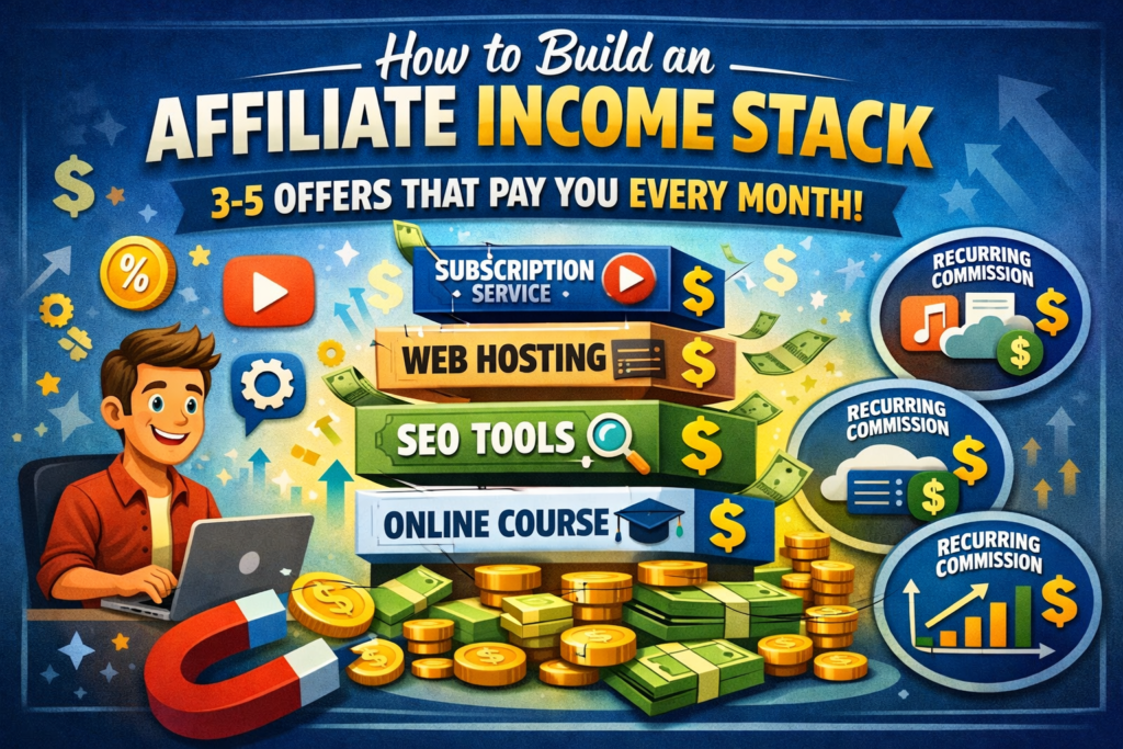 How to build an affiliate income stack, 3 to 5 offers that pay you every month